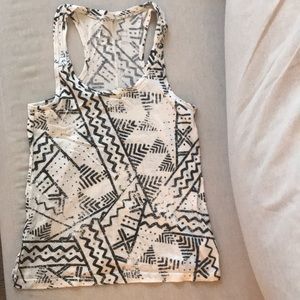 Tribal print racer back tank top
